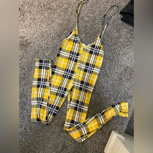 Yellow and Black Plaid Bodysuit